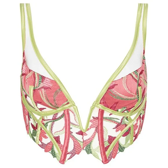 NWOT love and lemons petunia embroidery bustiers longline bra - Picture 4 of 9